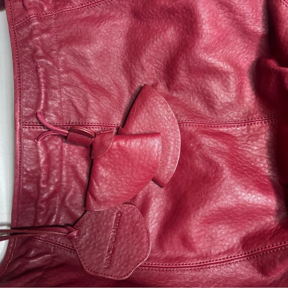 Vince Camuto Vintage Elegant Red Leather with flower side Women's Bag - Picture 4 of 14